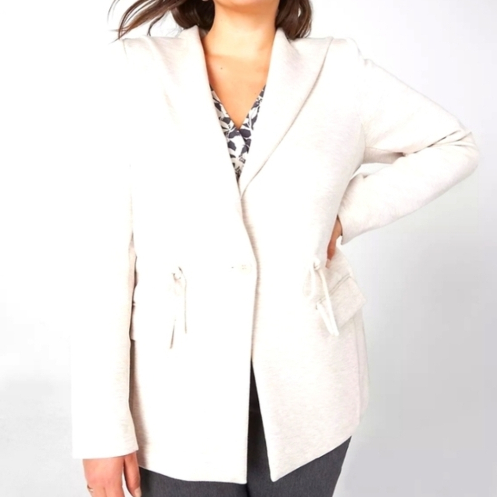 Lane Bryant Cream Journey Knit Hooded Jacket in Oatmeal 22 Petite NEW - Picture 4 of 8
